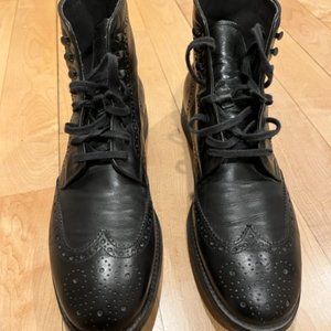 Mens black leather lace-up boots To Boot New York Size 11.5
